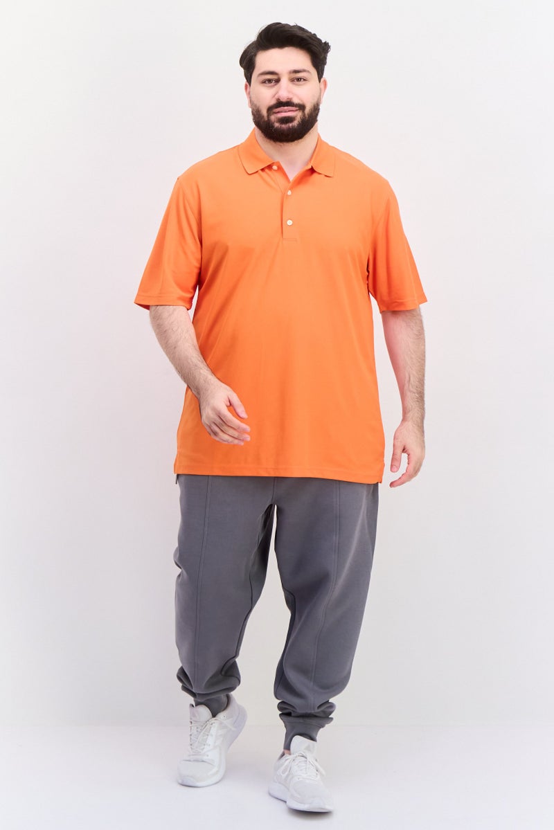 Greg Norman تي شيرت تدريب بأكمام قصيرة للرجال، أداء متميز، برتقالي - Image 2